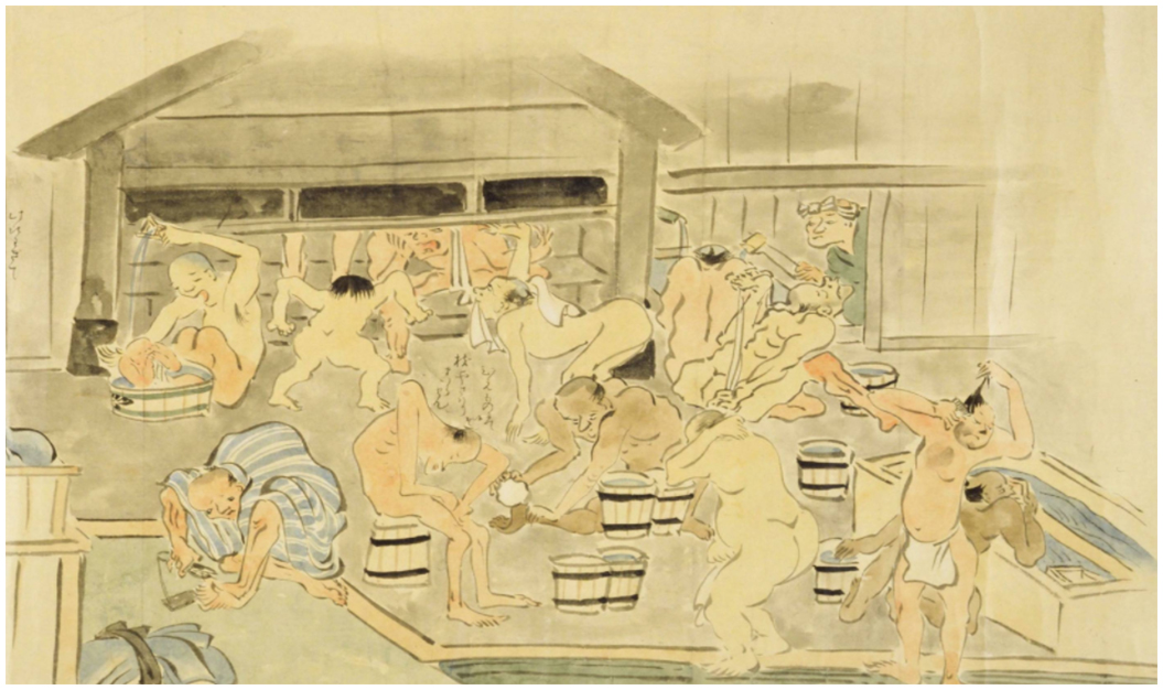 Quang cảnh một phòng tắm công cộng thời Edo. Ảnh: excite